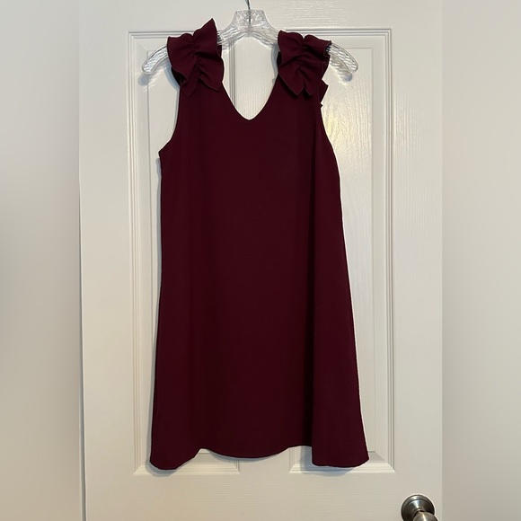 Entro Burgundy Ruffle Mini Dress - Picture 2 of 7